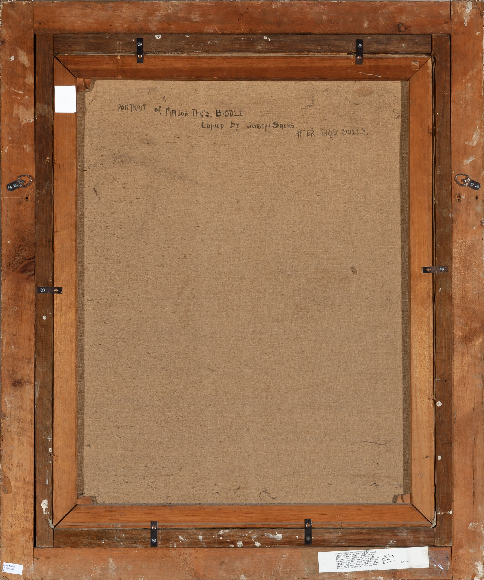 Joseph Sacks | Portrait of Major Thomas Biddle | MutualArt