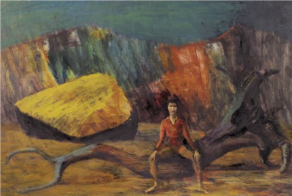 Boy on a Log by Russell Drysdale, 1953