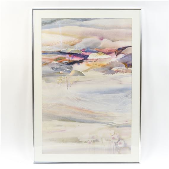 Signed lower left. Dimensions: (Frame) H 50.5" x W 35.25" - Dorothy Ganek