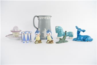 Including a Simon Moselsio signed bronze cat sculpture. Most with makers mark on bottom. Dimensions: (Pitcher) H 6.75" x W 5.5" x D 4.25" Condition: Showing light handling wear. - Simon Moselsio