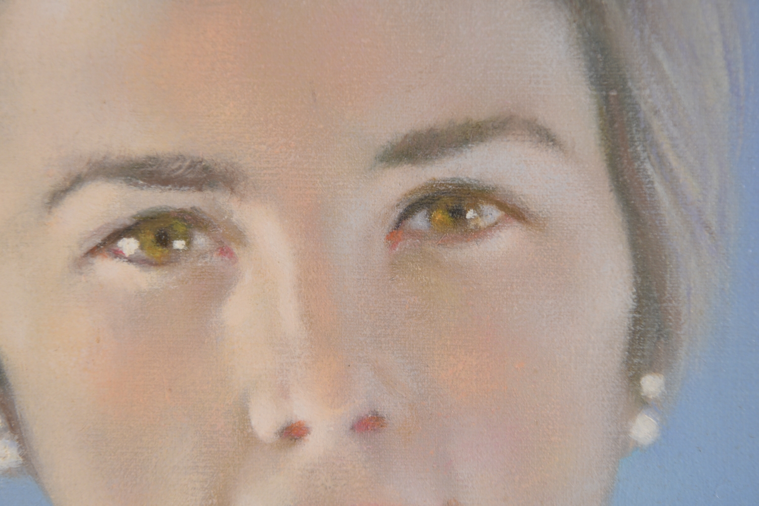 Artwork by Robert R. Bliss, Female portrait. Signed lower right and dated '67. Oil on canvas. Dimensions: (Frame) H 37.5" x W 31.25", Made of Oil on canvas