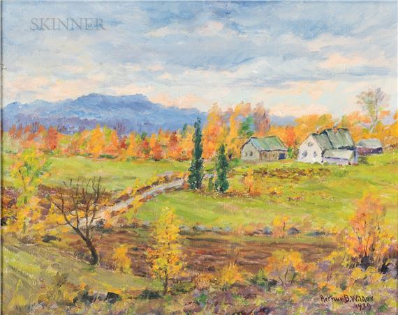 New Engl View with Farmhouse . by Arthur B. Wilder, 1939