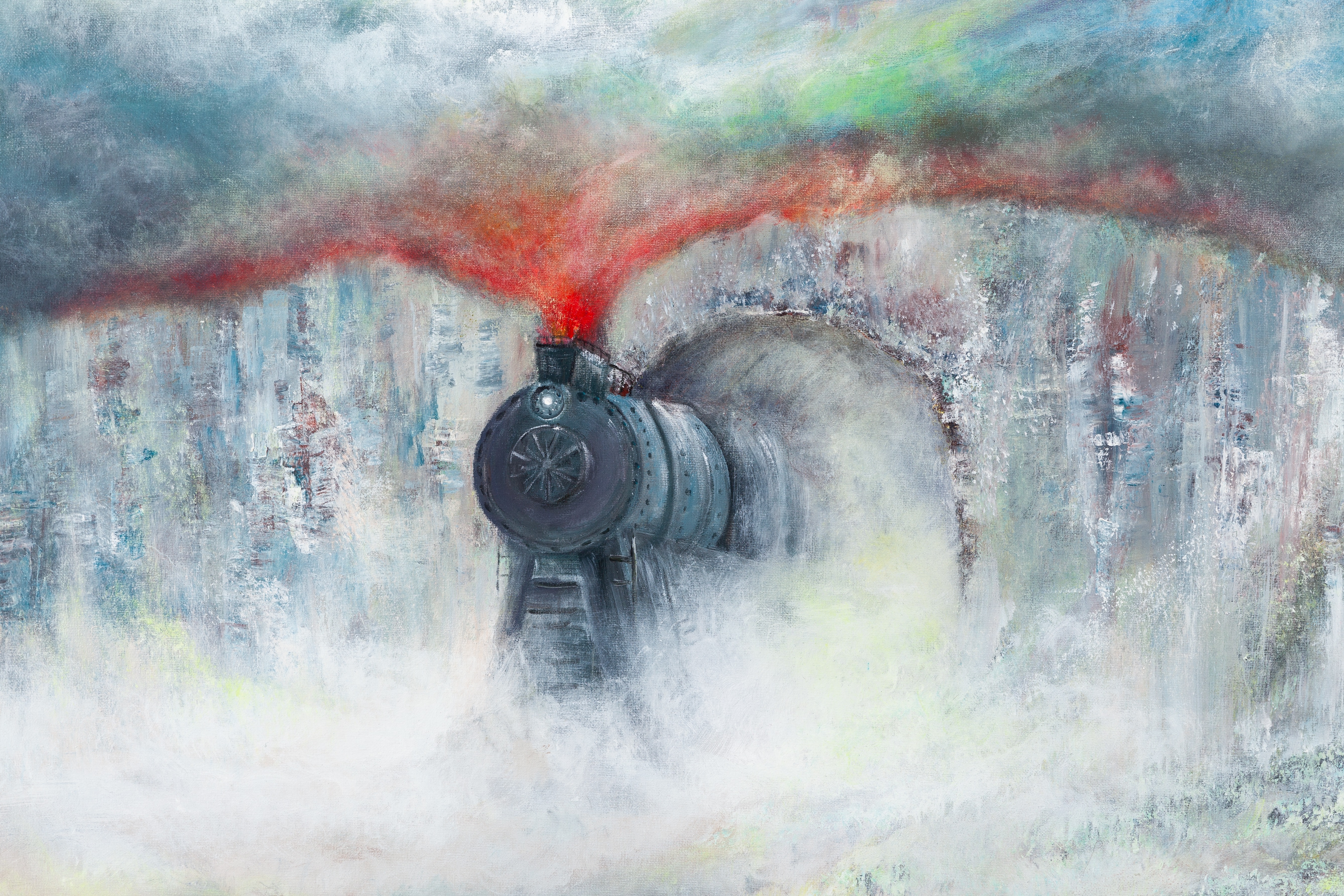 Artwork by Andrzej Fronczak, Galactic Surfing, Made of acrylic/canvas