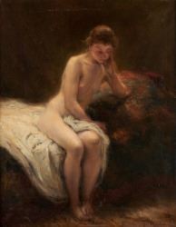 Jeune femme nue pensive - Jozef Horenbant