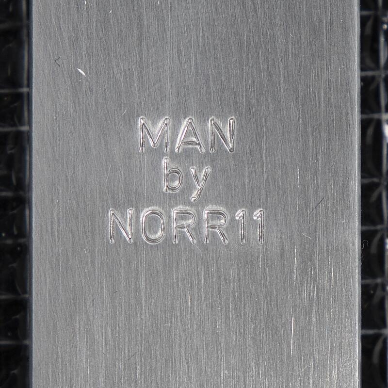 Artwork by Rune Krøjgaard, Knut Bendik Humlevik, Man coffe table with black marble top and steel frame, Made of black marble