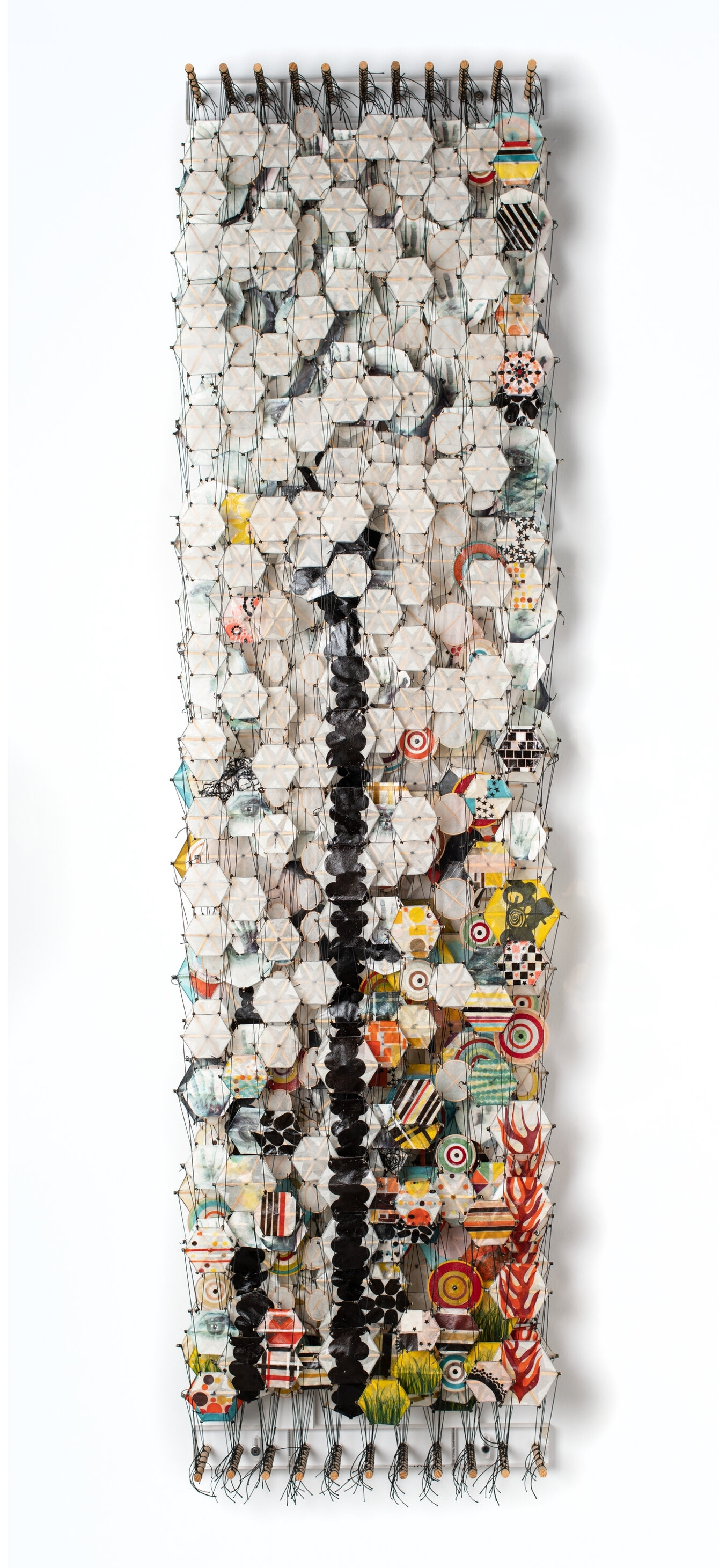 Artwork by Jacob Hashimoto, Untitled (Multicolor), Made of Paper kites, wood, and string