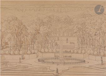 Vue animée de l’aqueduc de Marly - Auguste-Alexandre Guillaumot