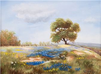 Two Works: Bluebells in a Meadow, - Dimple Crow