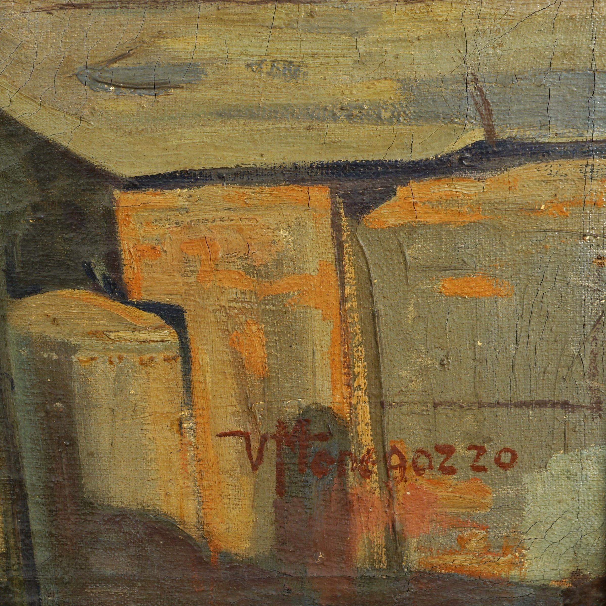 Artwork by Vasco Menegozzo, Barche in porto, Made of oil on canvas