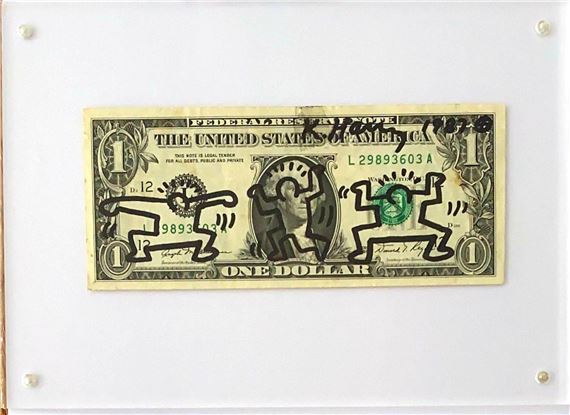 One Dollar Bill by Keith Haring, 1987