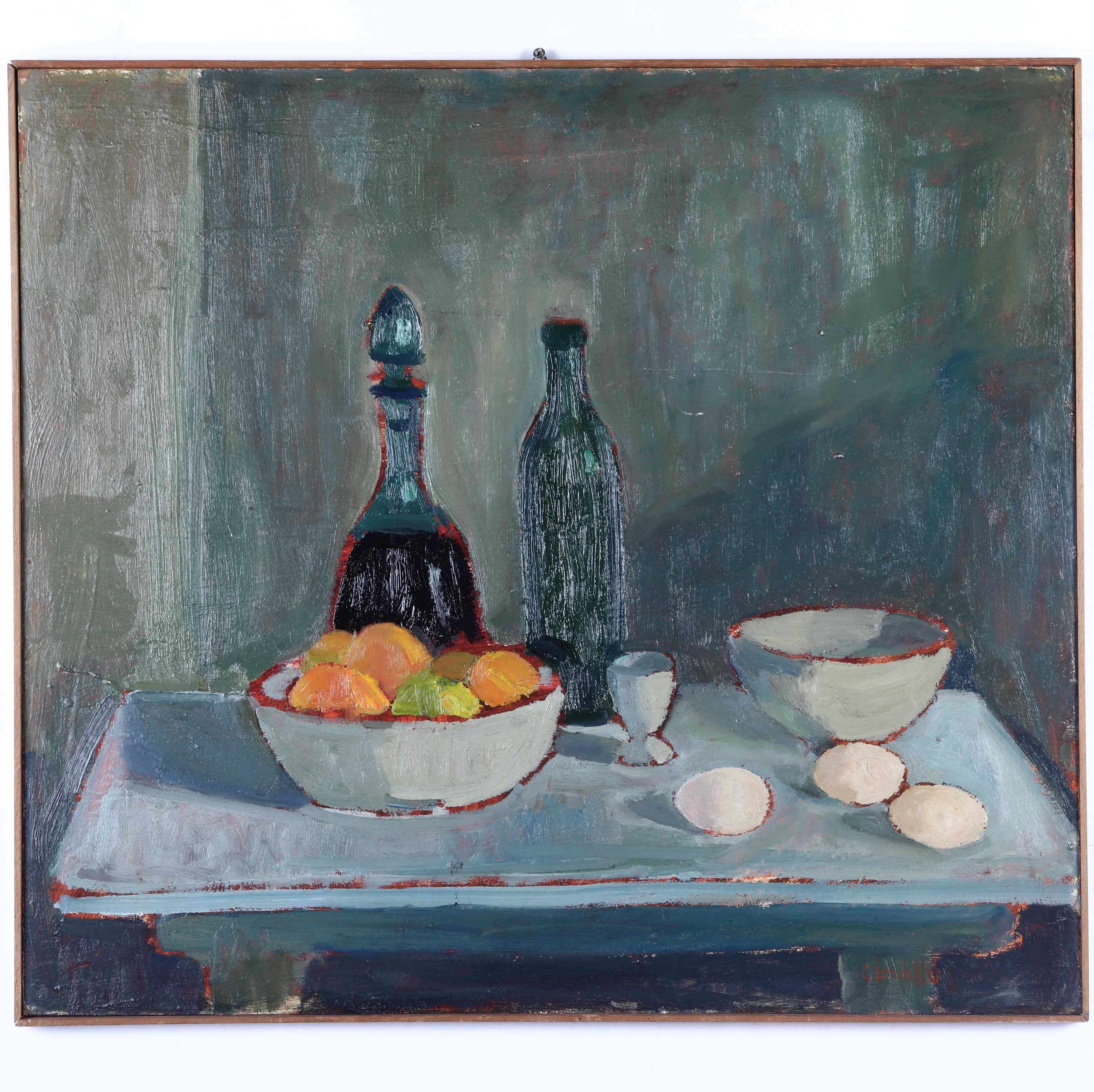 Artwork by Giuseppe Cardillo, Natura morta con uova, Made of Oil on masonite