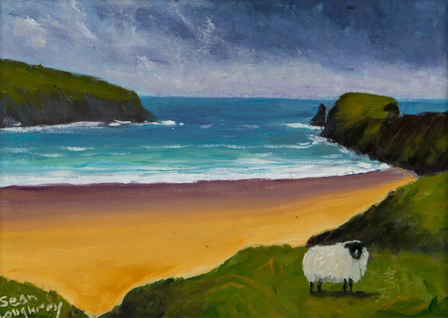 SHEEP AT SILVER BEACH by Sean Loughrey