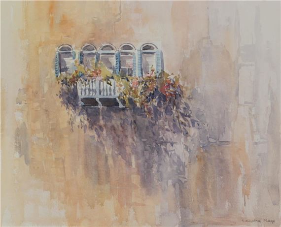 FLOWERS BY THE WINDOW by Sandra Maze