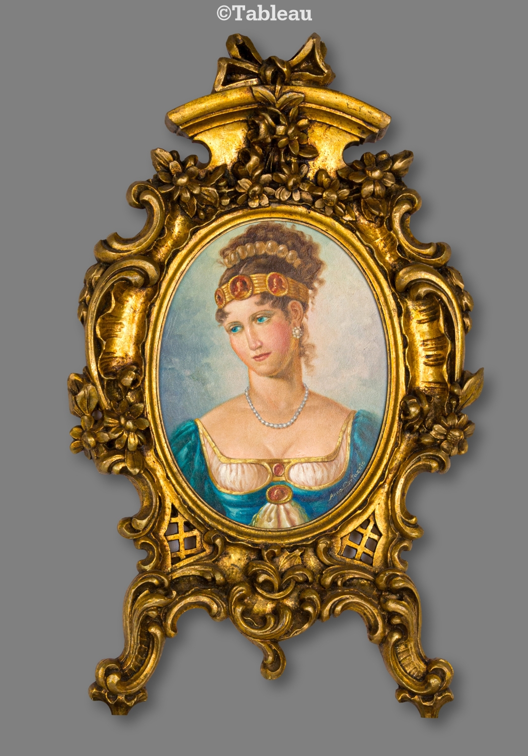 Artwork by Anna Grimaldi Cortazzio, Dama, Made of oil on wood