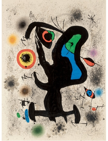 Artwork by Joan Miró, Lithographie pour l'Association Internationale des Arts Plastiques, Unesco, Made of Lithograph in colors on Arches paper