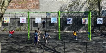 Installation view of Feggo exhibition at Art in the Parks.