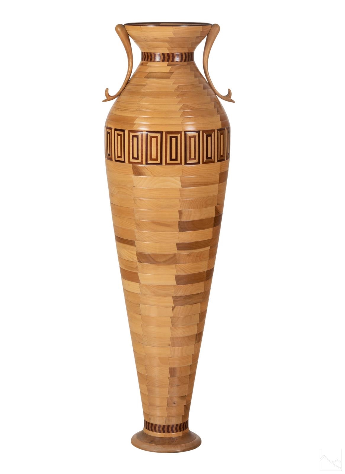 Artwork by Davoud Khosravi, Floor vase, Made of carved wood