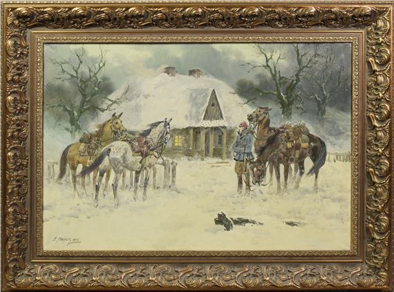 Patrol przed chatą by Edward Mesjasz, 1995