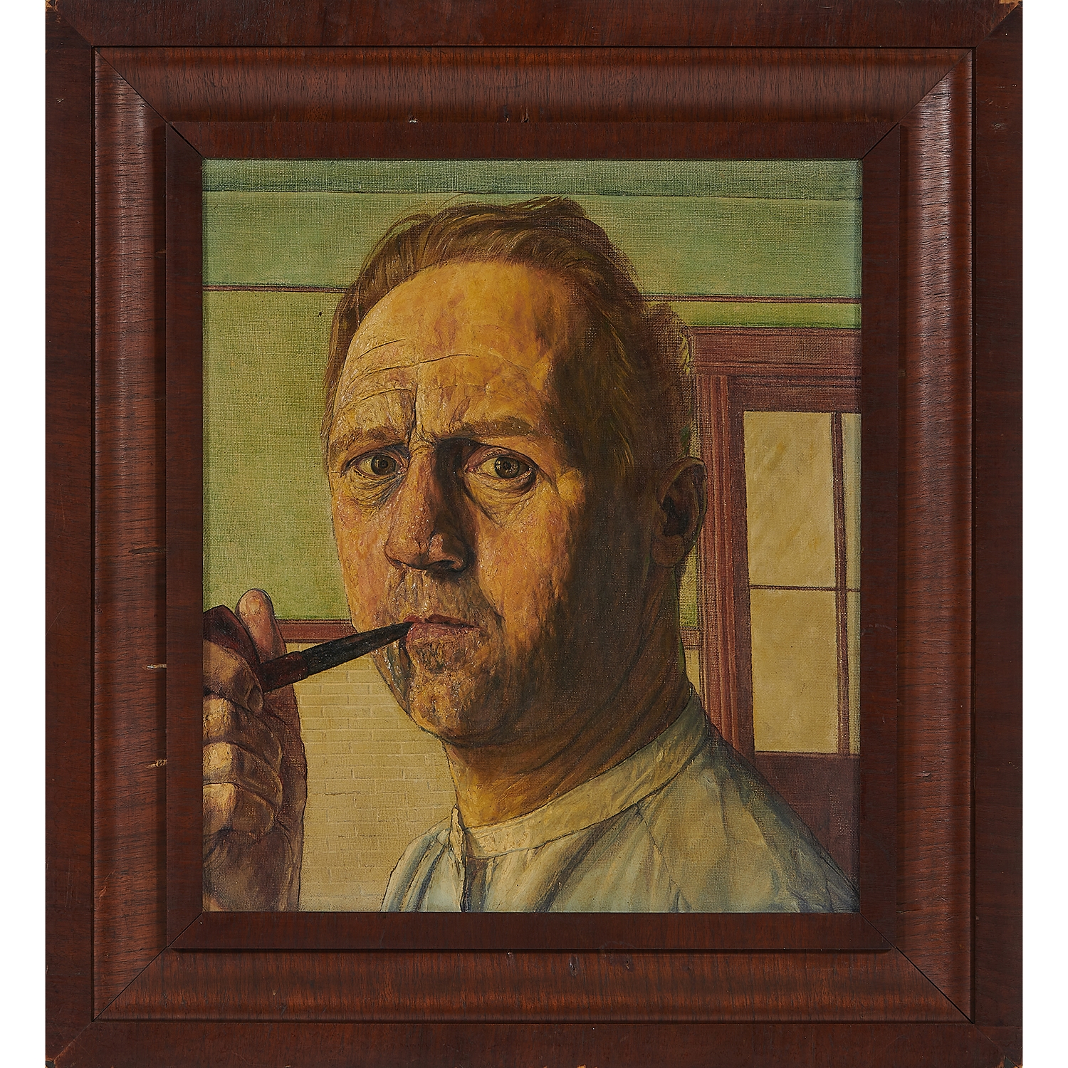 Hans Weingaertner | Portrait of a Man with a Pipe | MutualArt