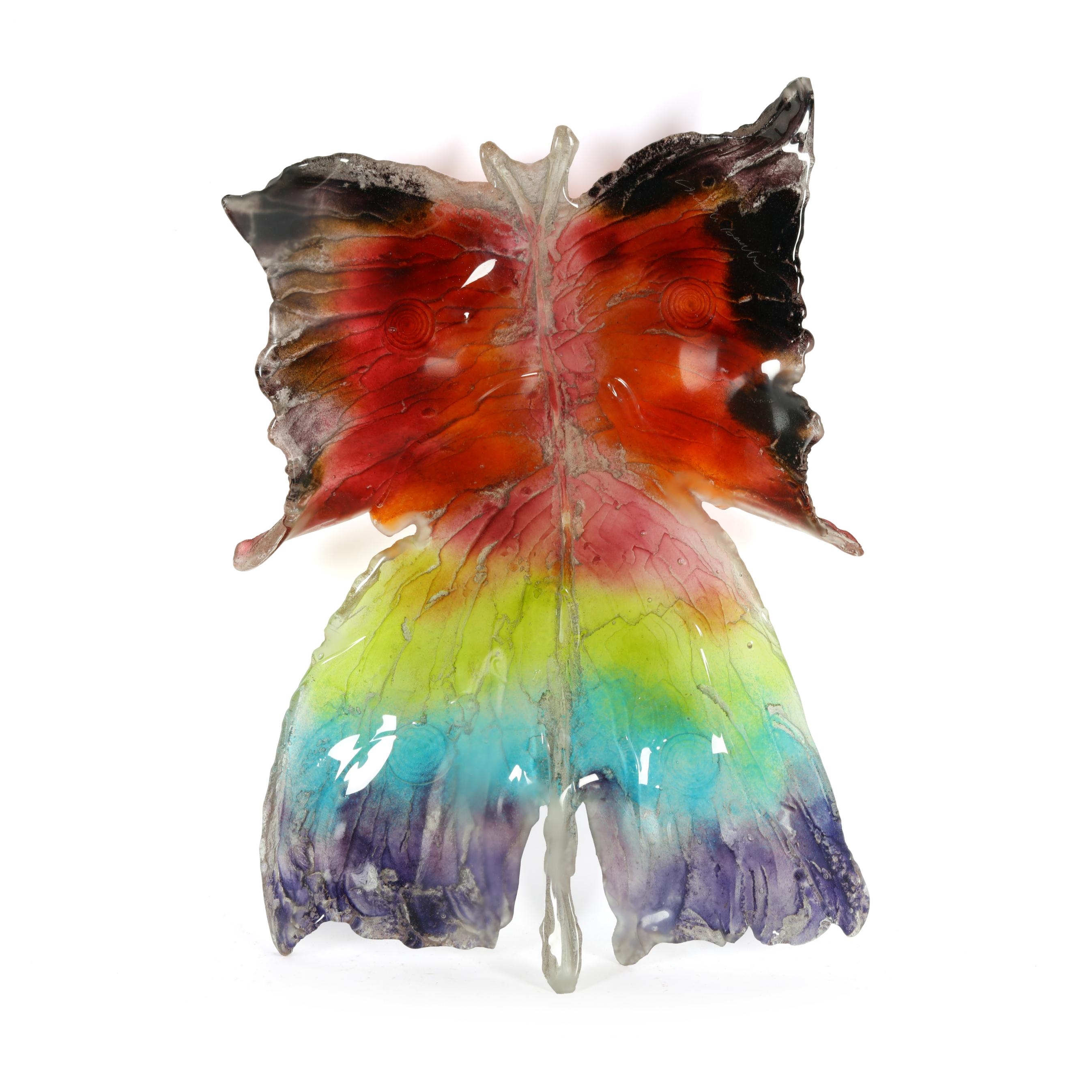 Artwork by Amanda Brisbane, Large Glass Butterfly, Made of cast glass