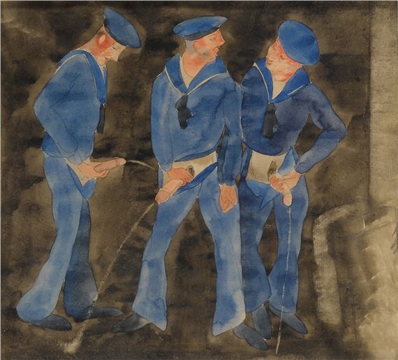 Three Sailors Urinating by Charles Demuth, Executed circa 1930