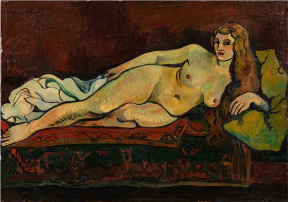 Nu allongé sur un canapé by Suzanne Valadon, dated 1916