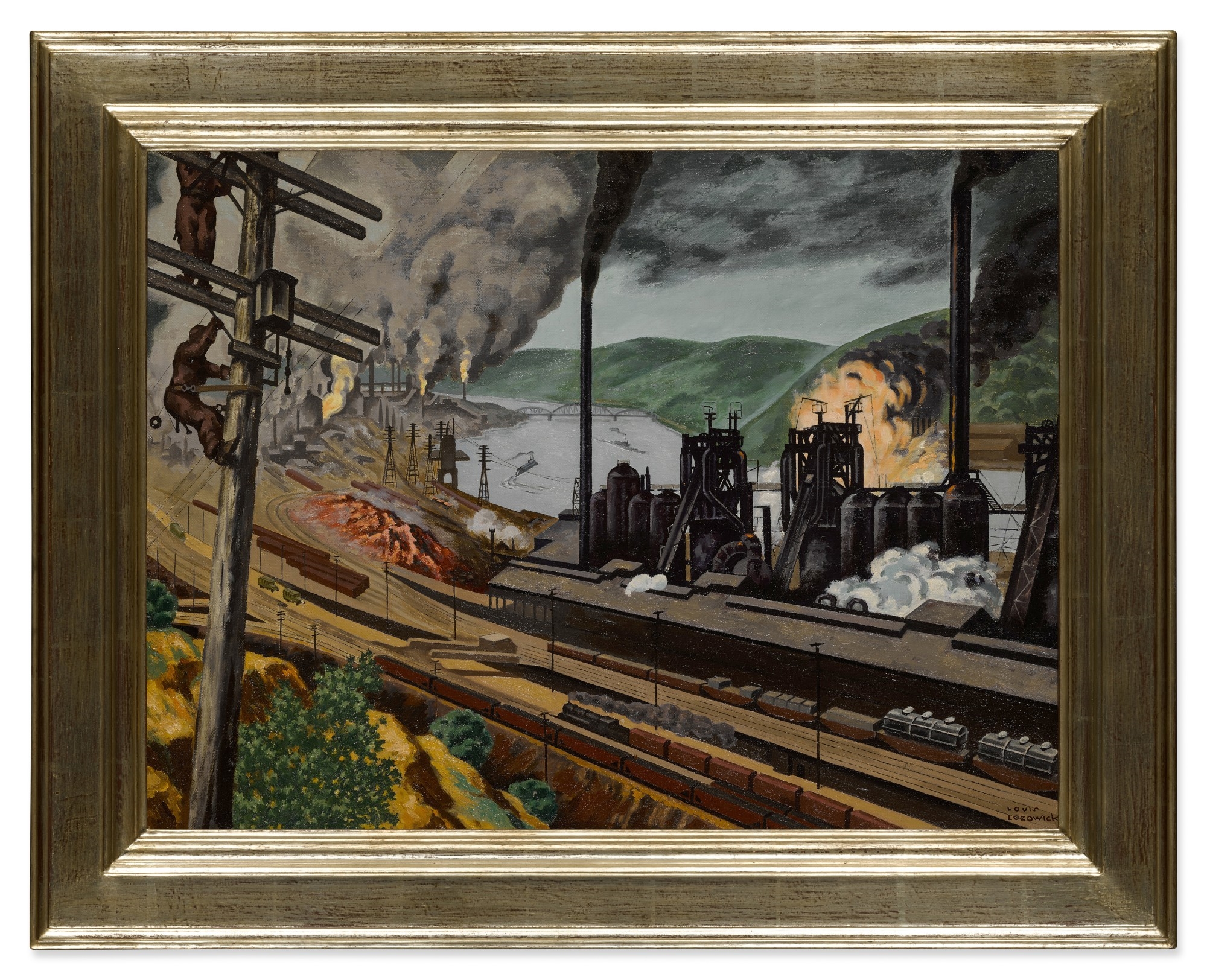 Artwork by Louis Lozowick, Steel Valley, Made of oil on canvas
