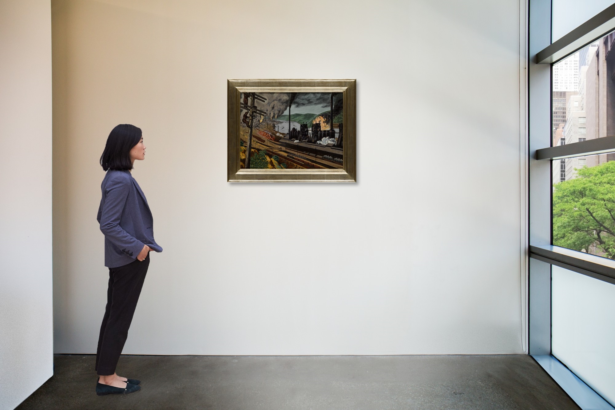 Artwork by Louis Lozowick, Steel Valley, Made of oil on canvas