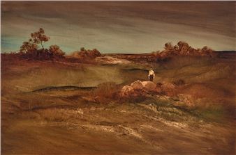 Country Folk in Landscape - Norman Robins