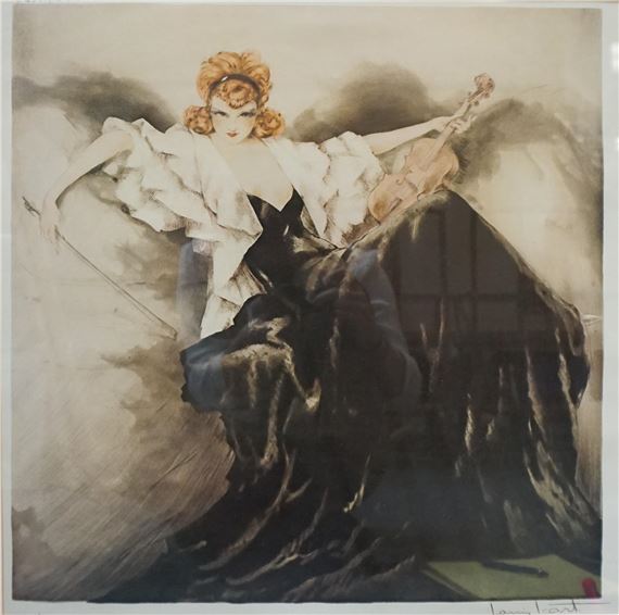 Louis Icart | Woman with Dog | MutualArt