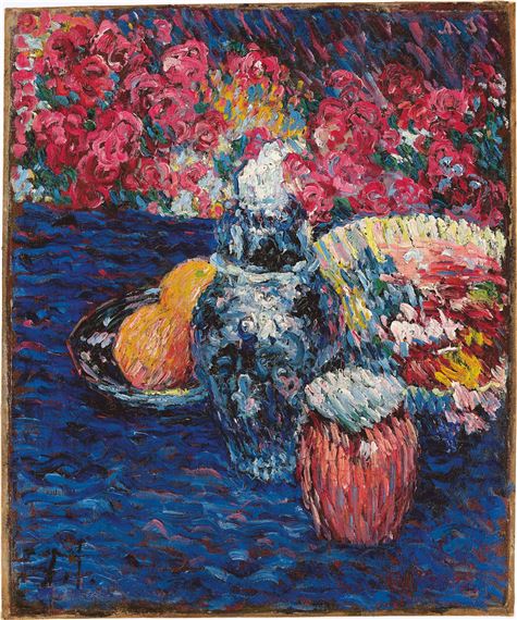 ”Stilleben mit Blumen und Früchten”. by Alexej von Jawlensky, Circa 1905