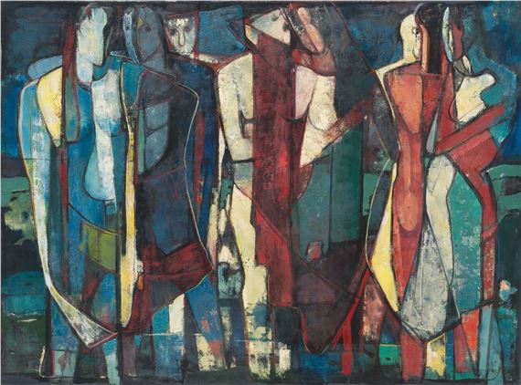 ”Figürliche Komposition”. by Max Kaus, 1952