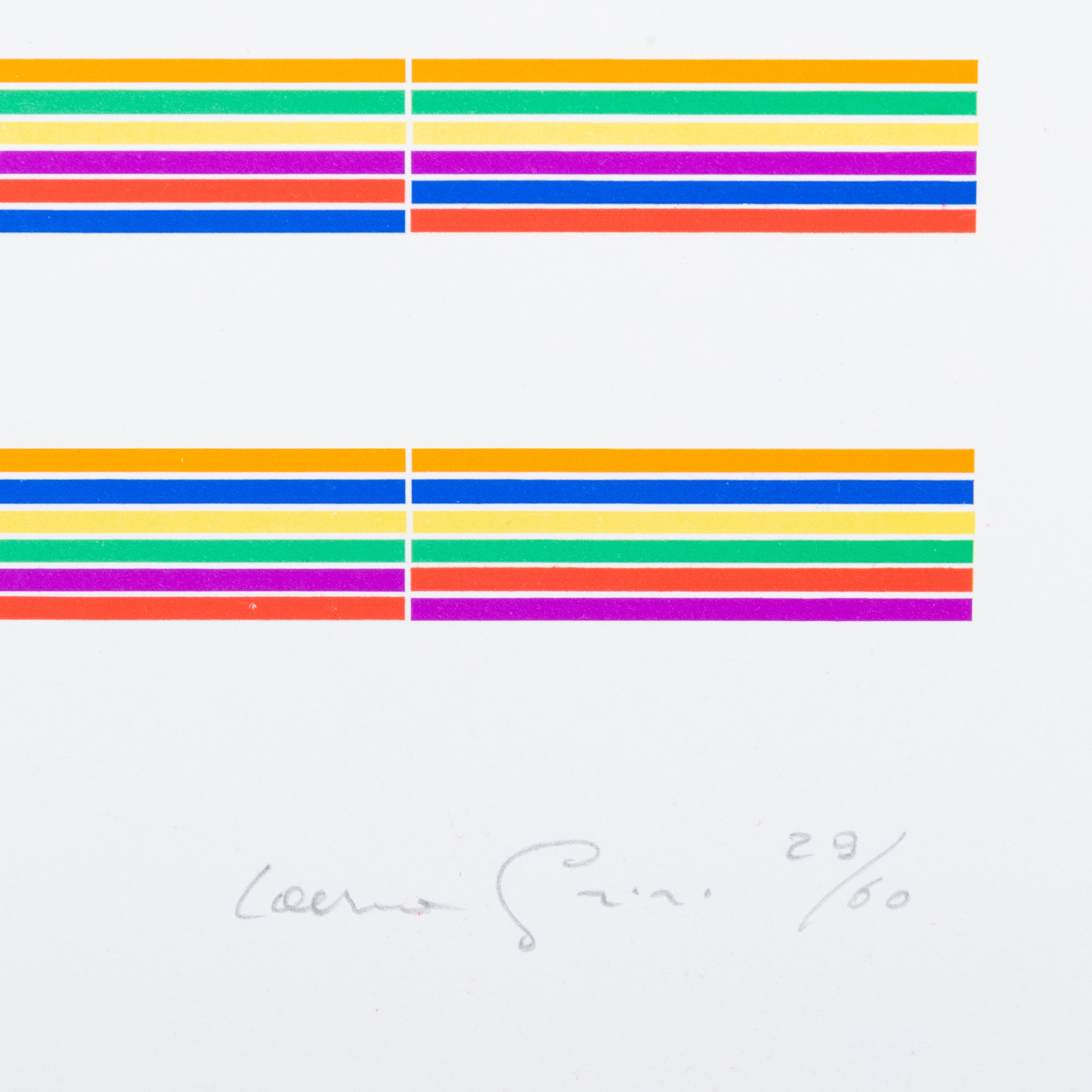 Artwork by Laura Grisi, Stripes, Made of lithographs in colors on smooth wove paper
