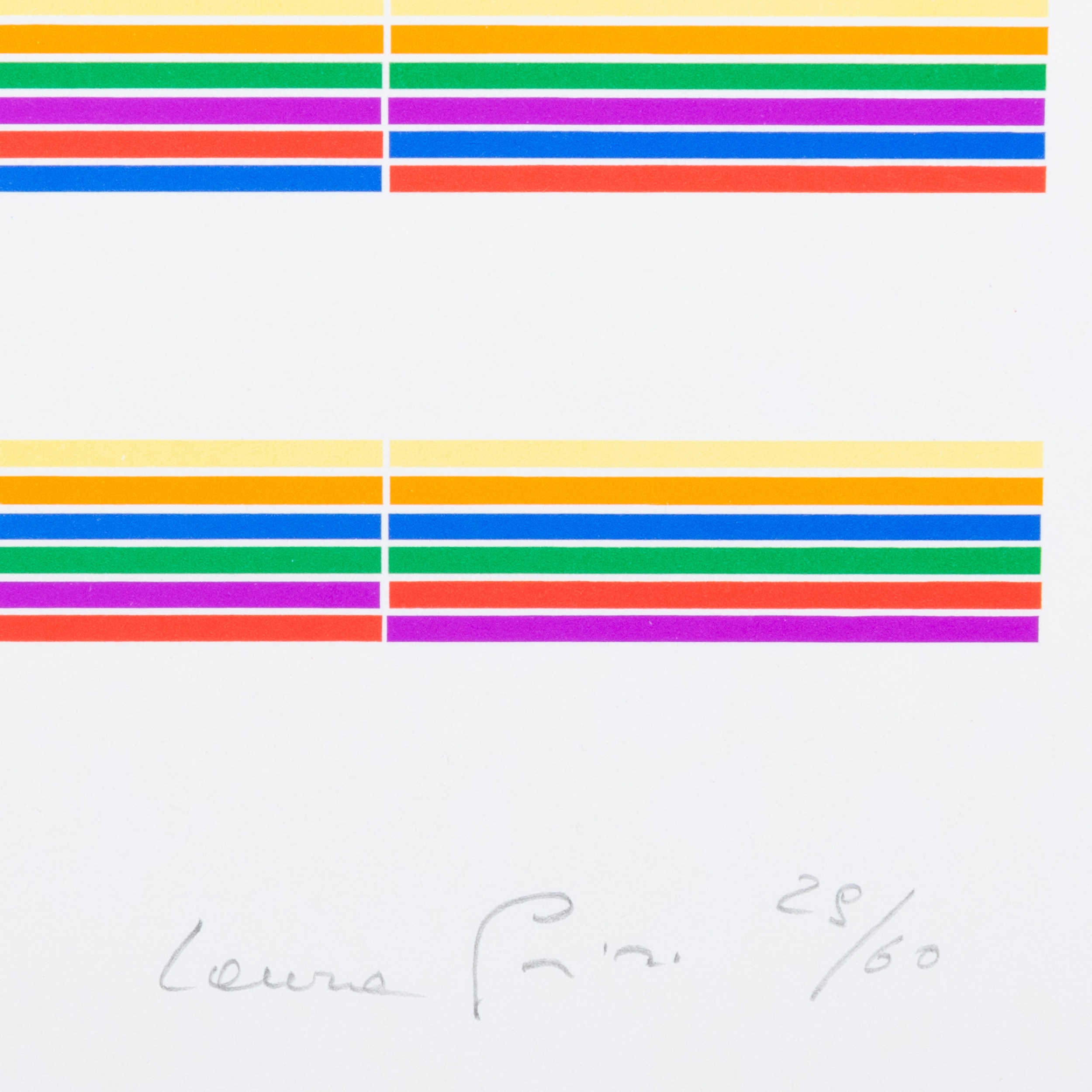 Artwork by Laura Grisi, Stripes, Made of lithographs in colors on smooth wove paper