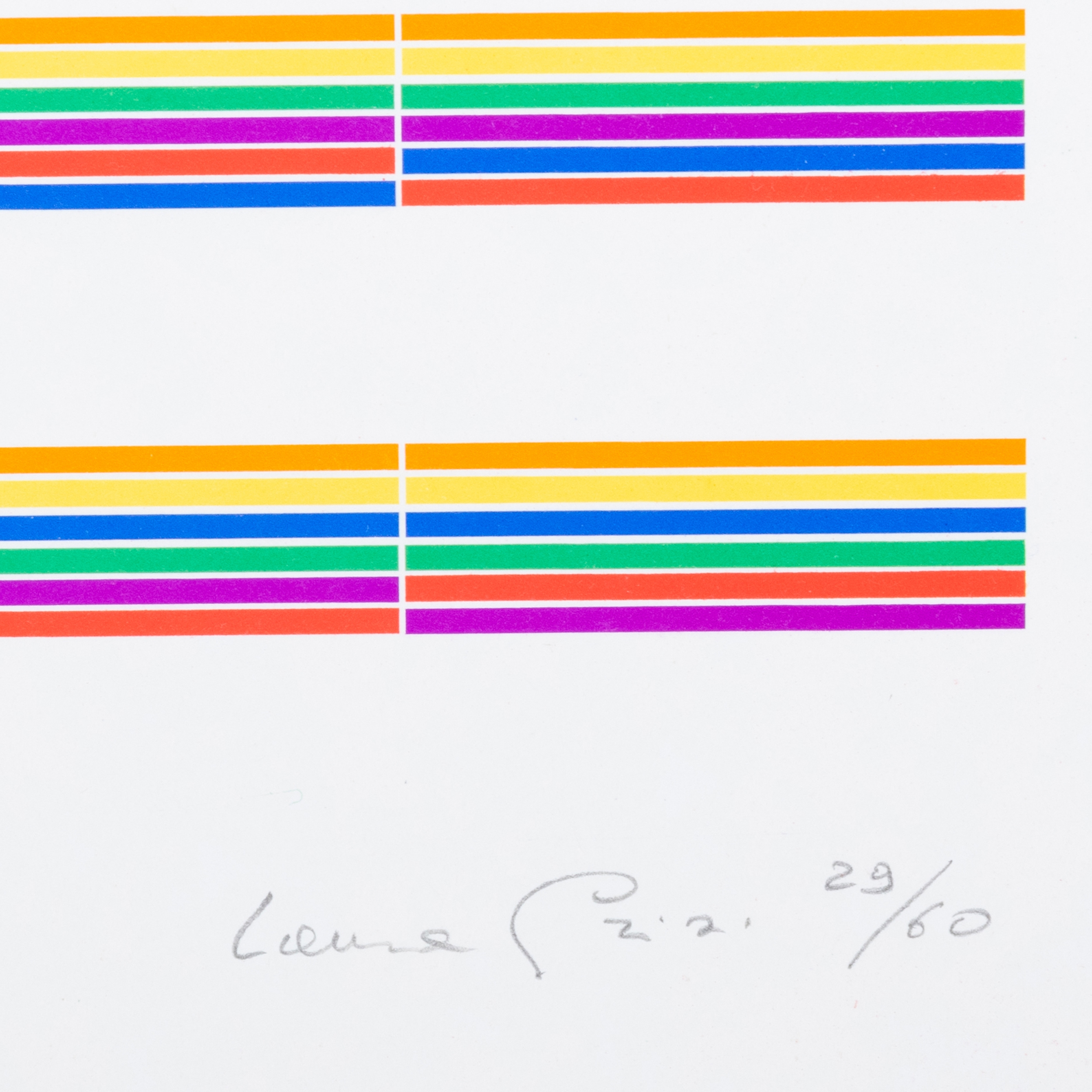 Artwork by Laura Grisi, Stripes, Made of lithographs in colors on smooth wove paper