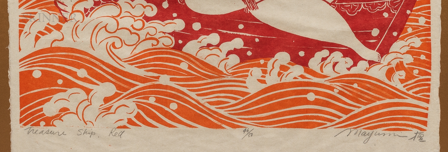 Artwork by Mayumi Oda, Treasure Ship Red, Made of silkscreen print