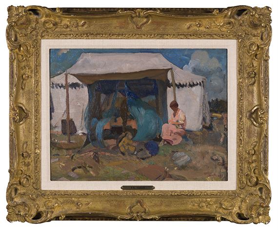 Frederick Horsman Varley | Mrs. Varley in Front of Her Tent (1925 ...