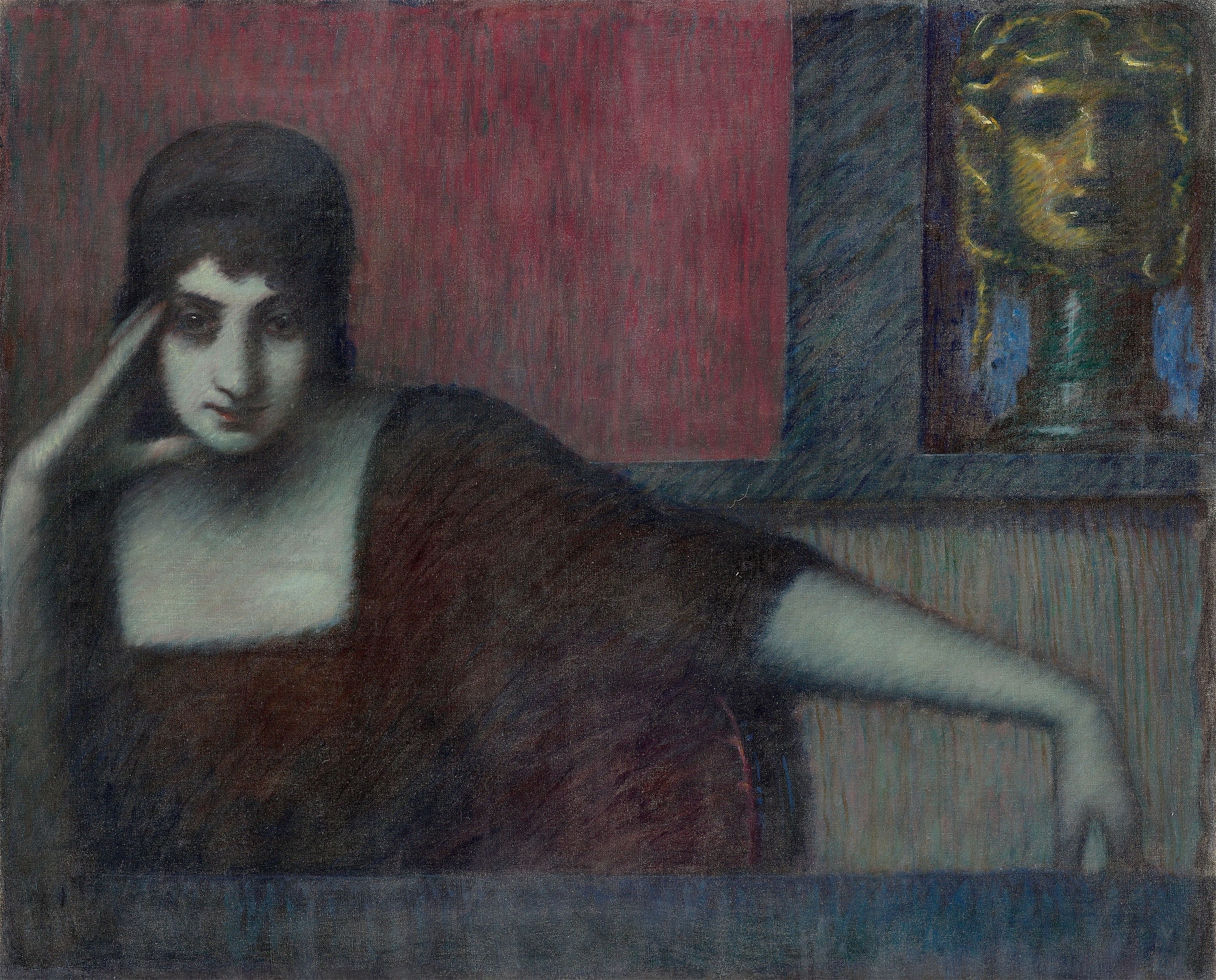 Artwork by Adolf Frey-Moock, Woman with the head of Medusa., Made of Oil on canvas