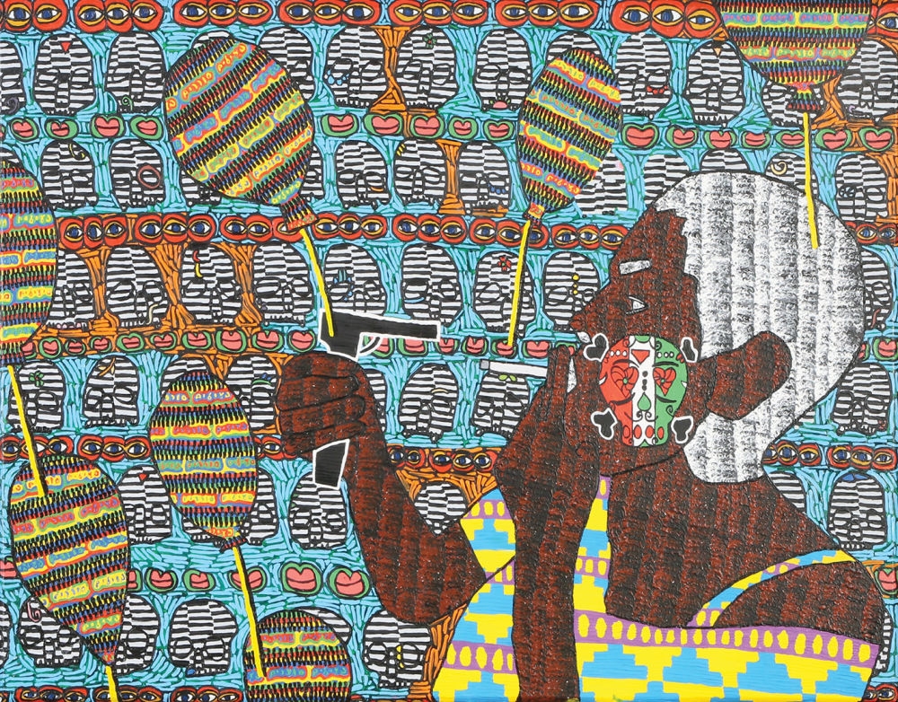 Artwork by Tal Mazliach, Smoking Gun, Made of Oil on wood