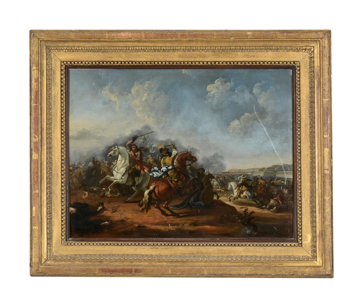 Artwork by Hendrick Verschuring, A CAVALRY SKIRMISH, Made of Oil on panel