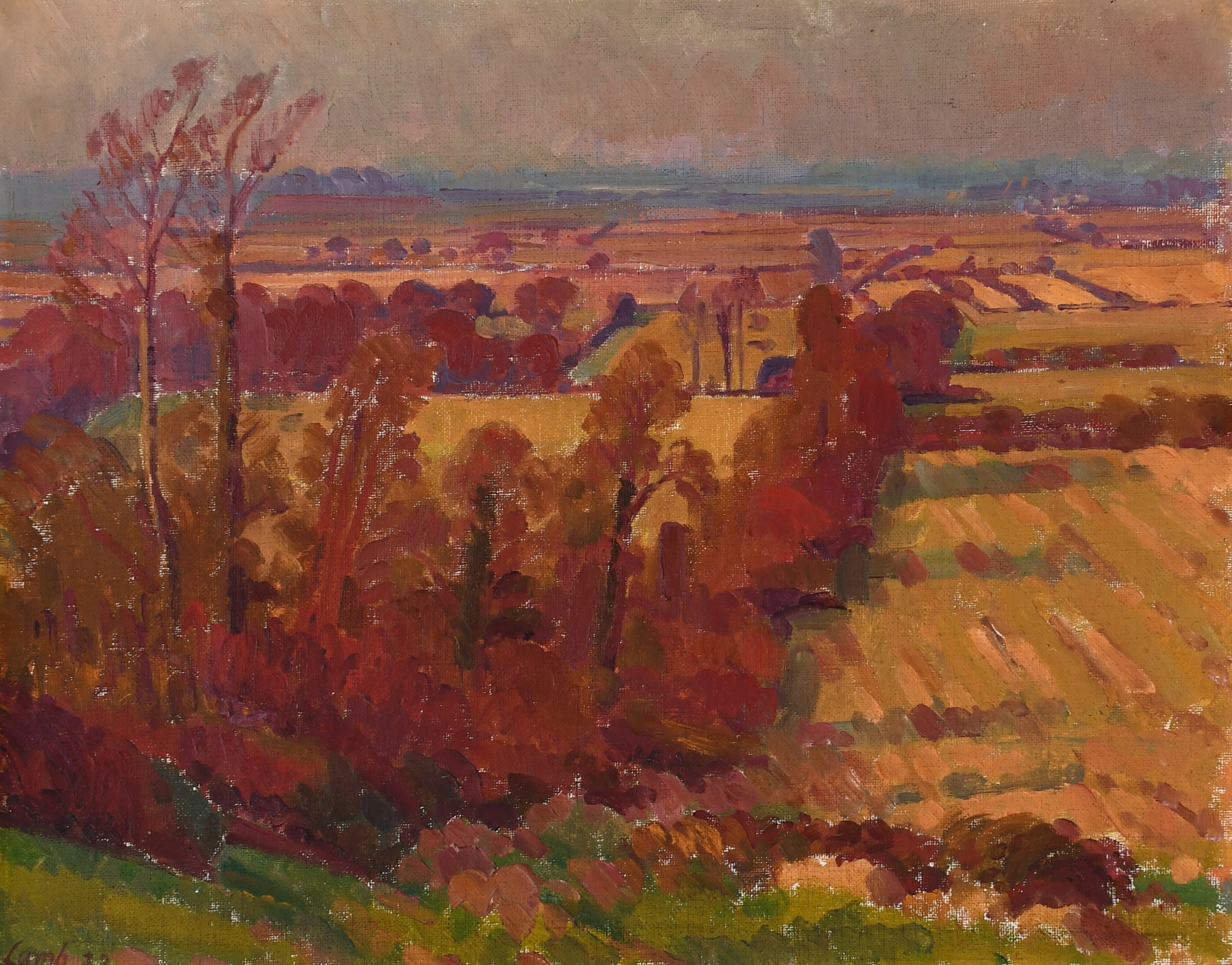 Henry Lamb | Oxfordshire landscape (1932) | MutualArt