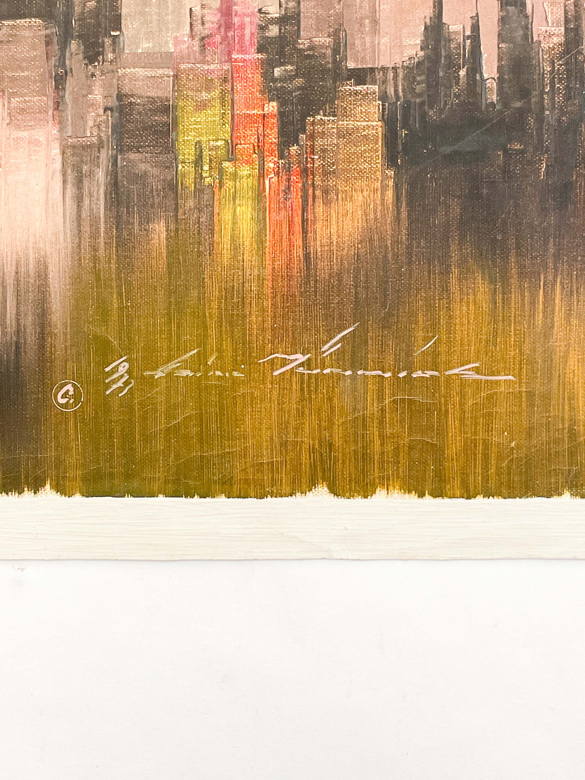 Artwork by Heinz Munnich, Red Toned Skyline, Made of oil on canvas