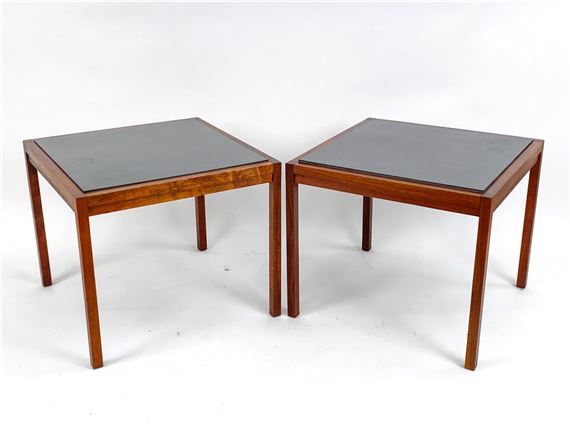 PAIR WALNUT SIDE TABLES by Jack Cartwright