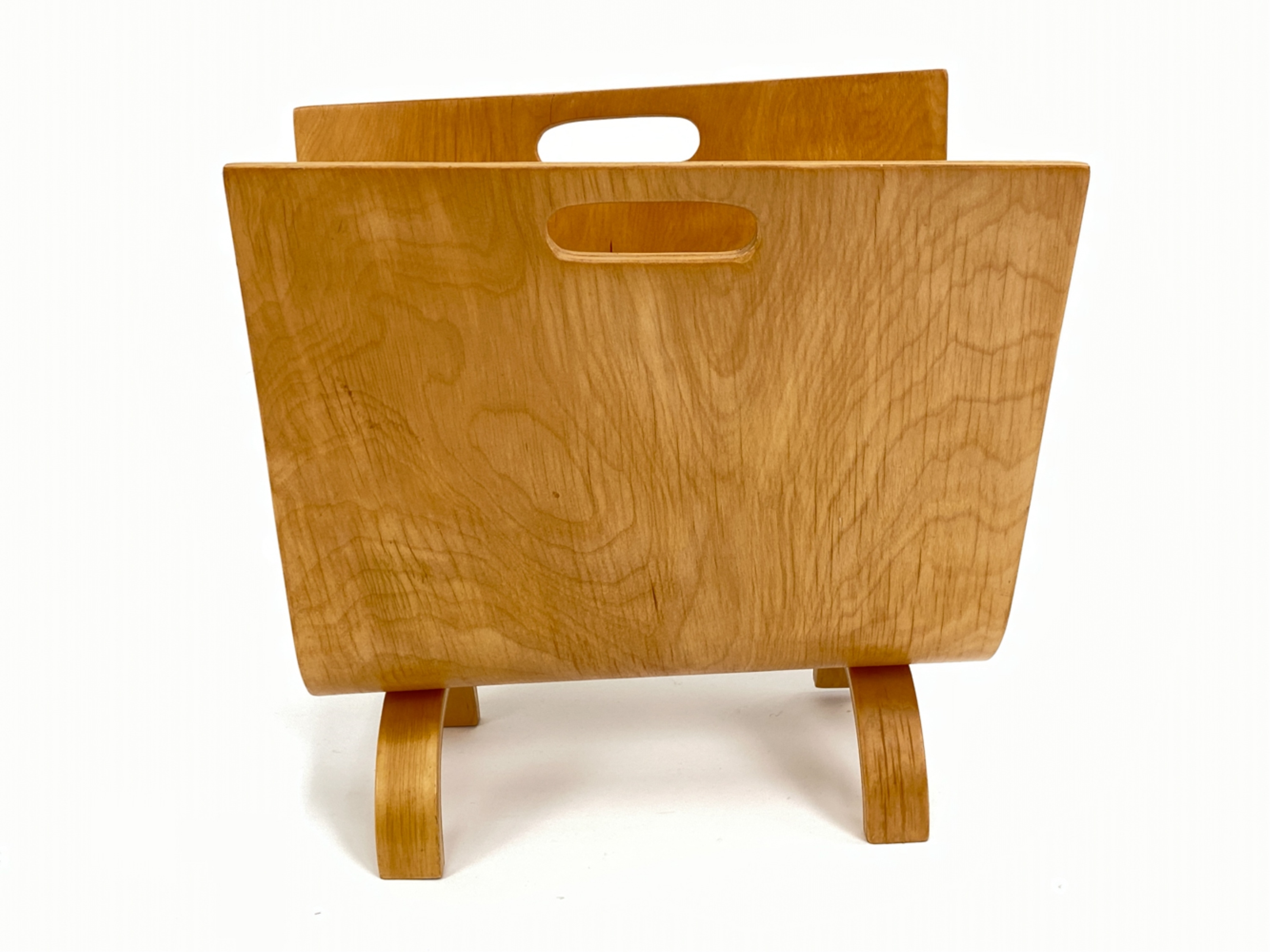 Alvar Aalto | Mid-century modern bent birchwood magazine rack | MutualArt