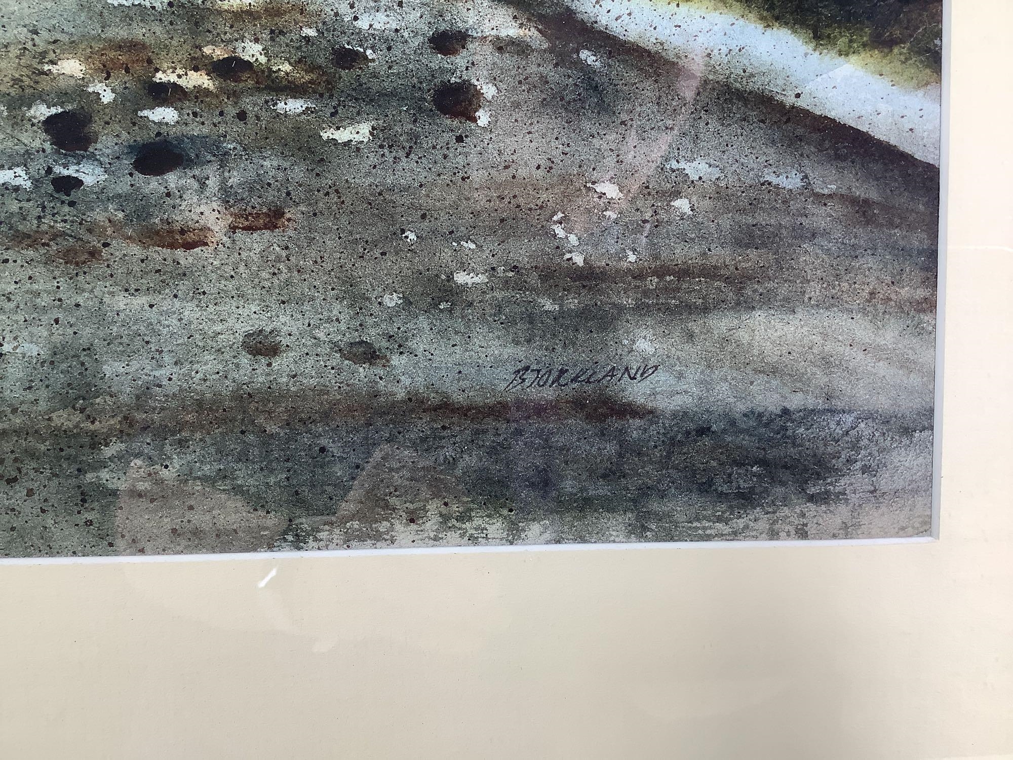 Bjorkland Lone figure walking toward the harbor MutualArt