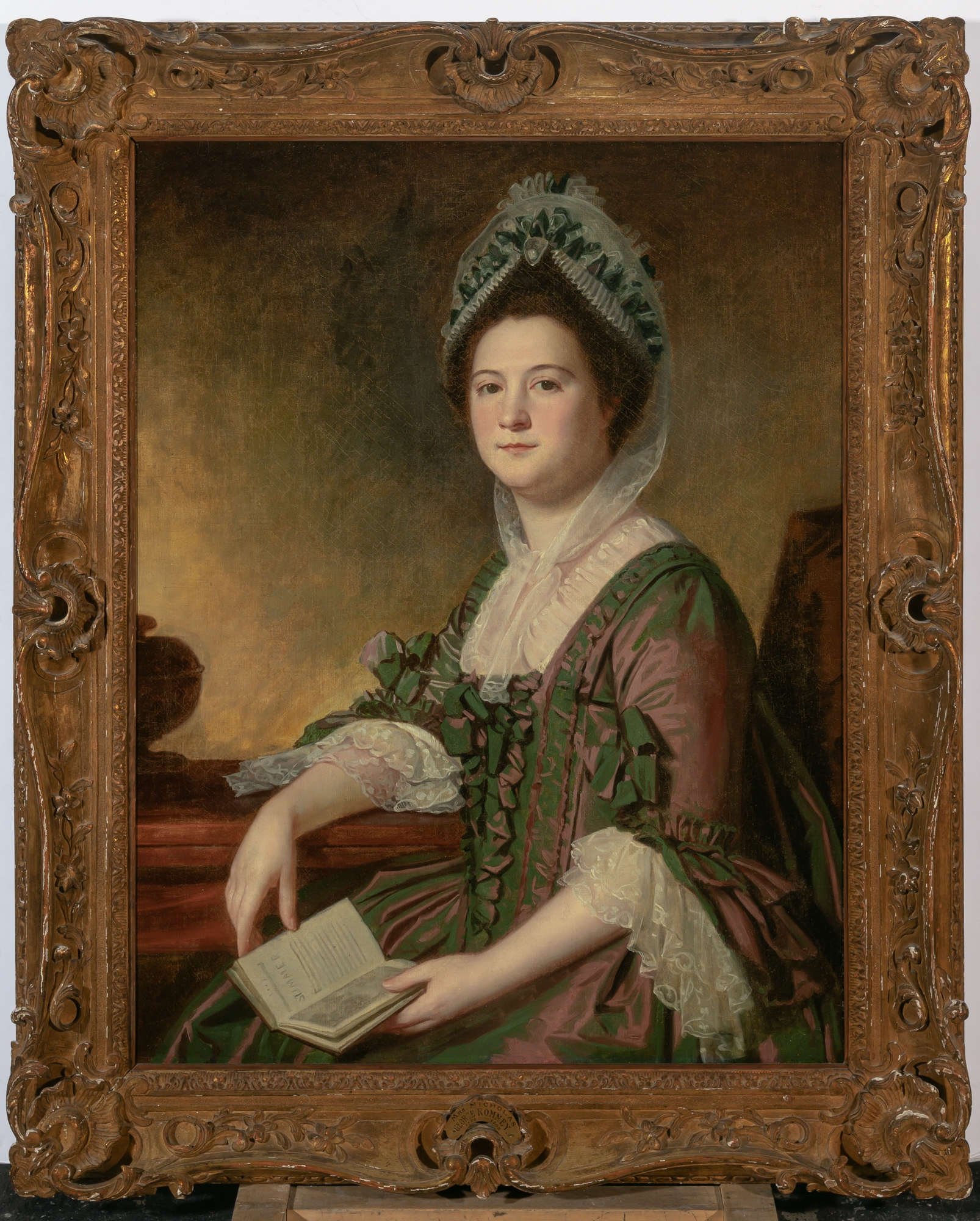 Artwork by George Romney, Portrait of Mrs. Nicholas, Made of Oil on canvas