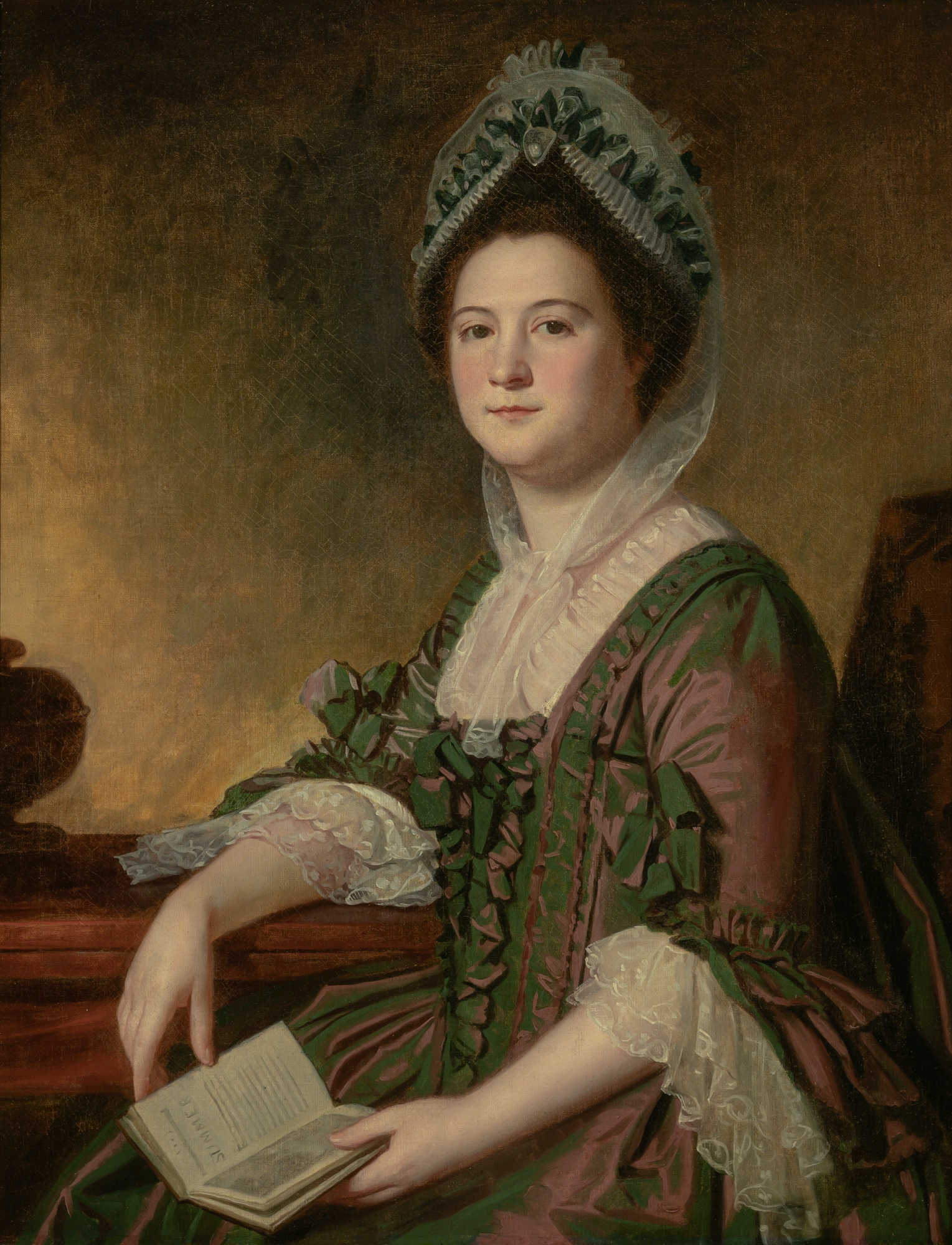 Artwork by George Romney, Portrait of Mrs. Nicholas, Made of Oil on canvas