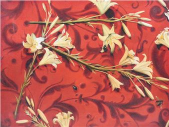 ''Arreglos en Rojo y Blanco con Insectos'' - Pablo Runyan