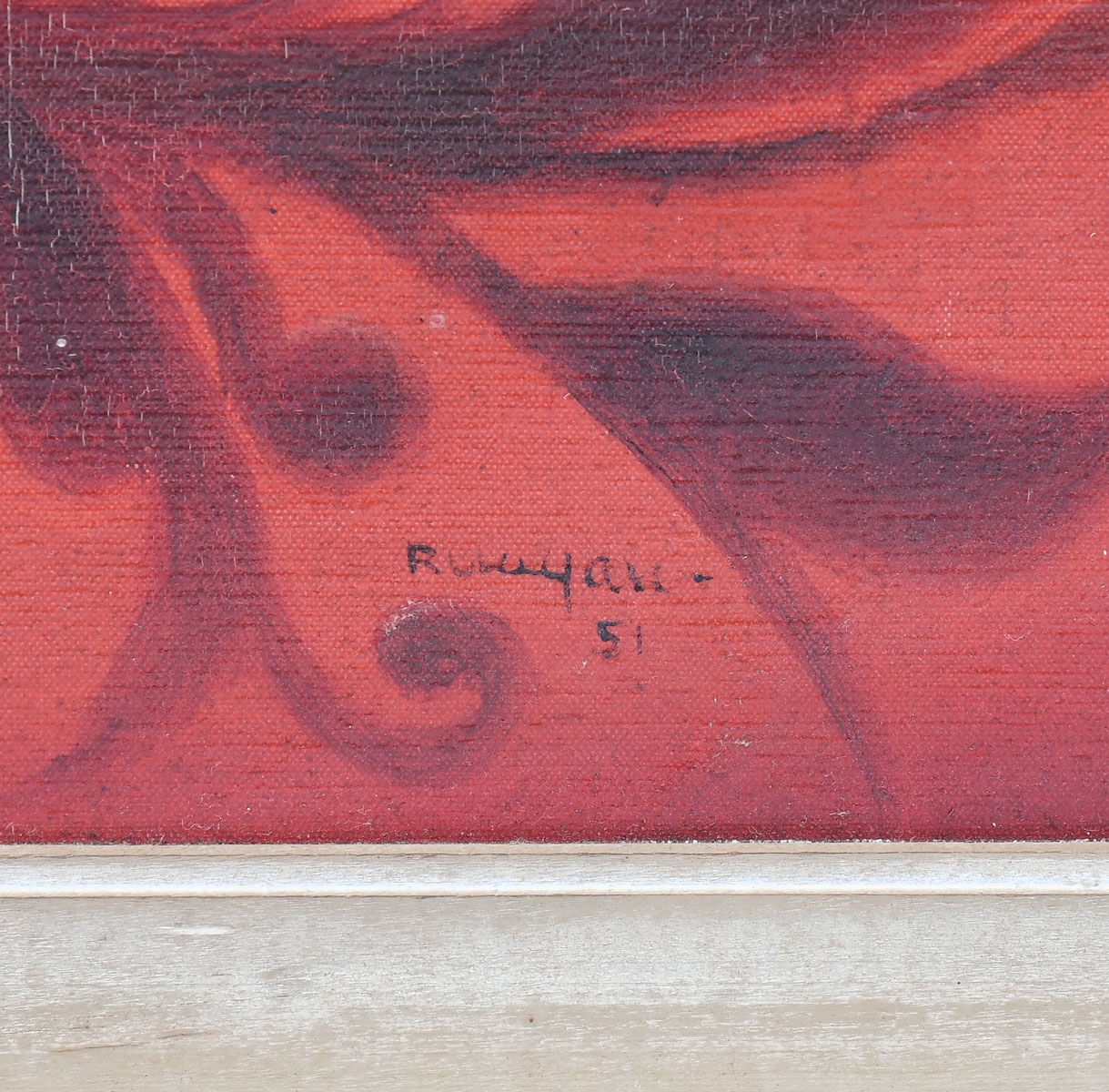 Artwork by Pablo Runyan, ''Arreglos en Rojo y Blanco con Insectos'', Made of Oil/Canvasboard