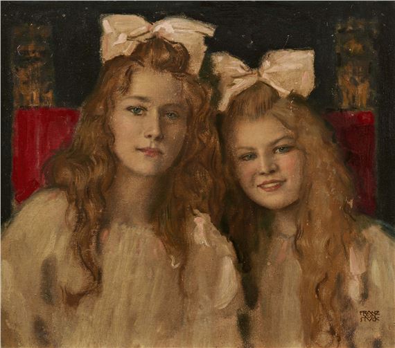 Portrait of Two Sisters. by Franz von Stuck